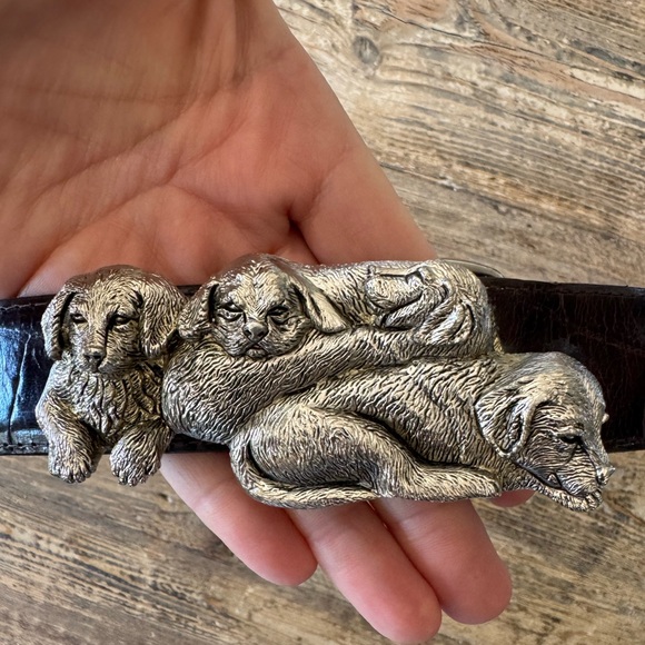 Vintage Wathne Puppies Belt with brown croc belt size 30 - Picture 4 of 9